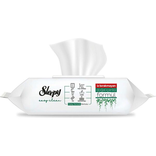 مناديل مبللة بالصابون لتنظيف الأسطح 100 قطعة - Sleepy Easy Clean
