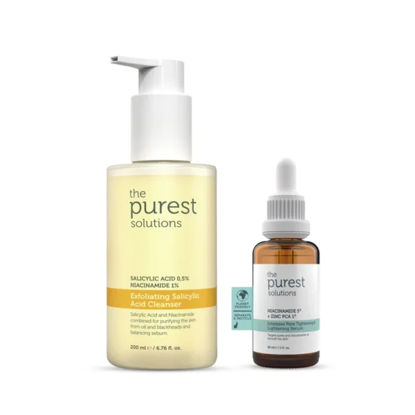 مجموعة العناية بالبشرة المضادة لرؤوس السوداء للبشرة الدهنية والمختلطة The purest