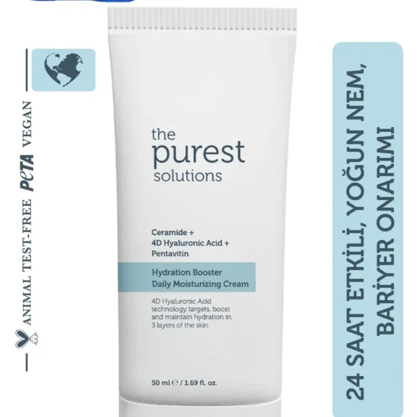 مرطب يومي المكثف 24 ساعة بالسيراميد و4 احماض الهيالورنيك,50 مل The purest solutions
